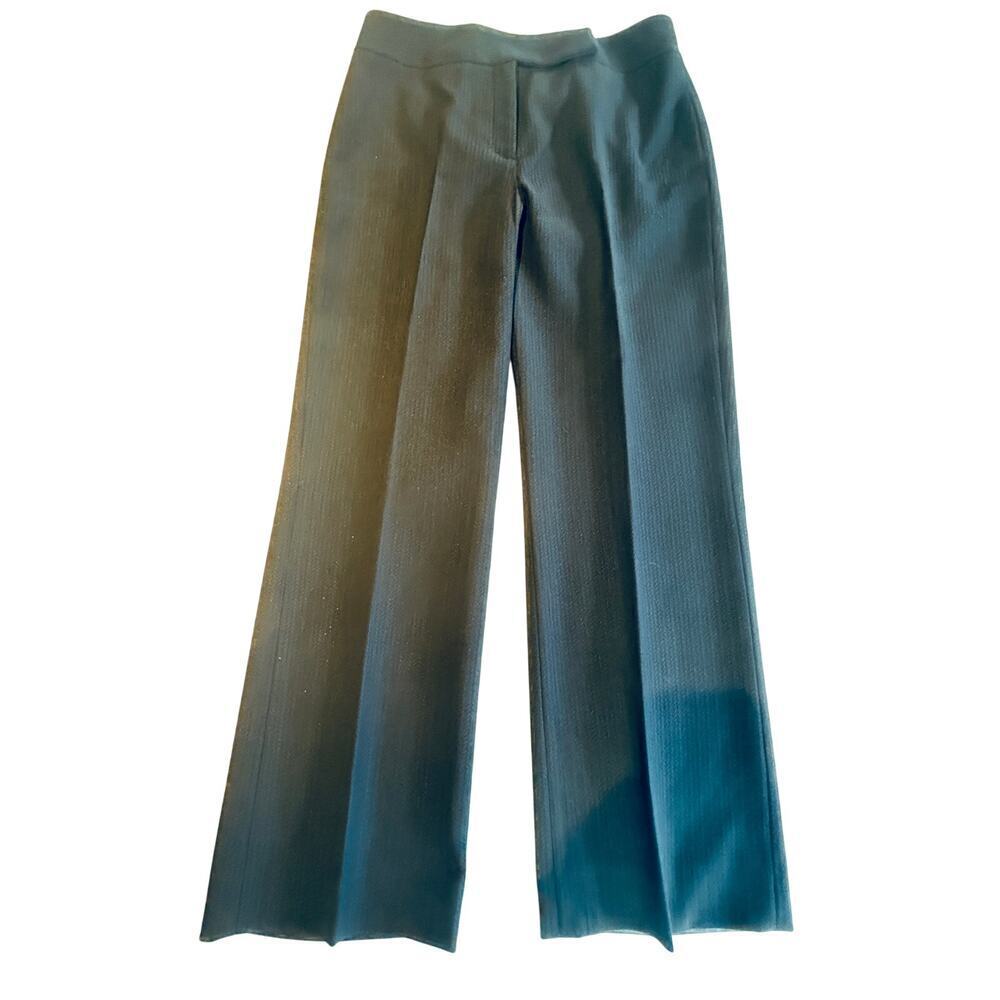 Nordstrom Black Slacks Fully Lined Flair Leg Textured Sz 8P